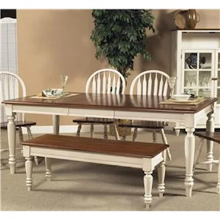 Rectangular Dining Table with Turned Legs